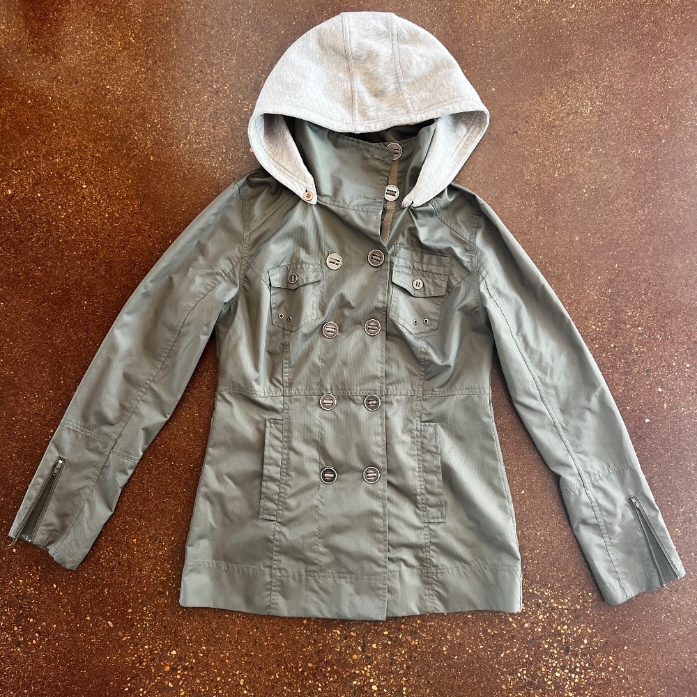 Hurley olive-green lightweight hooded wind jacket/parka